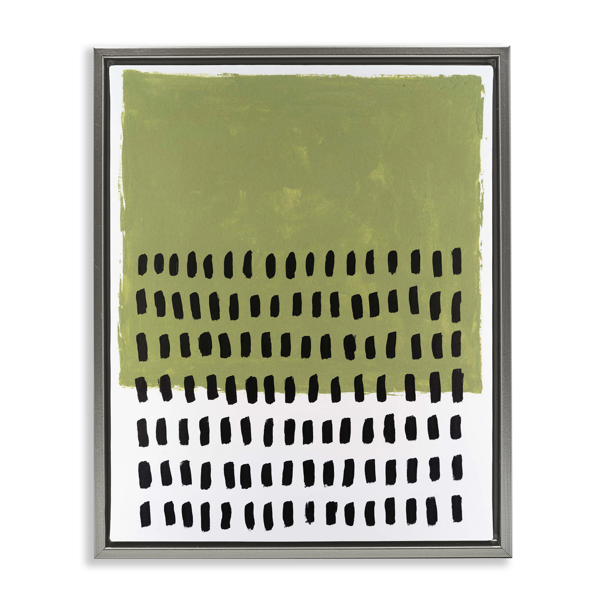 Stupell Industries Green Dotted Pattern Floater Framed Canvas Wall Art Design by Michael Willett